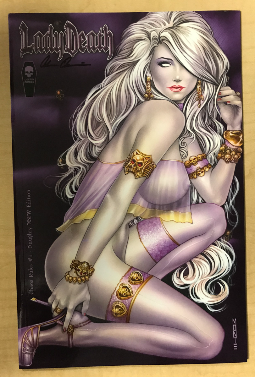 Lady Death: Chaos Rules #1 Naughty NSFW Edition Variant Cover by Monte –  BooKooComix