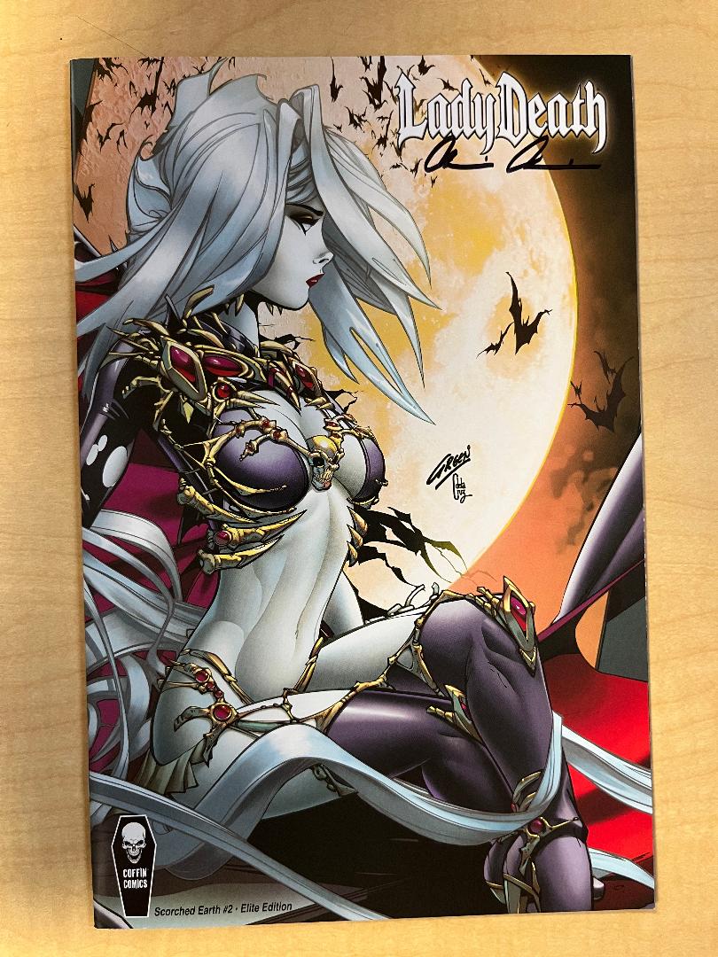 Lady Death Scorched Earth #2 ELITE 1:10 Dealer Incentive Variant Cover Paul Green Signed by Brian Pulido w/ COA